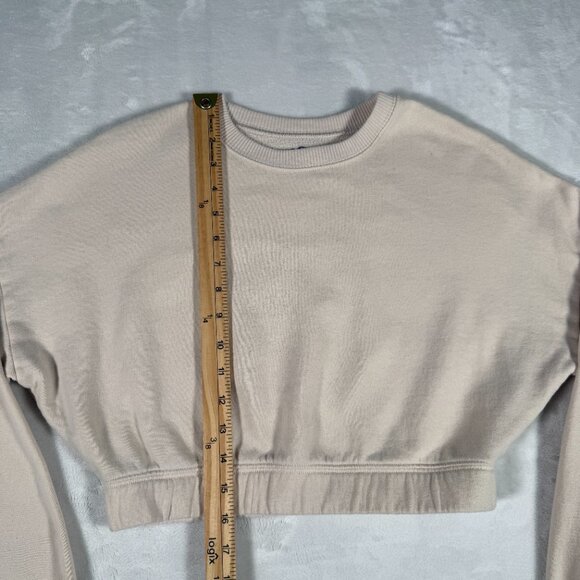 Hollister Sweater Women Size XXS Cream Long Sleeve Crew Neck Short Pull Over - Picture 2 of 11